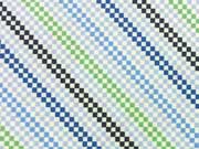 Jersey Rauten/diagonal Streifen, hellblau