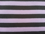 Streifenjersey 1cm breit- schokobraun & rosa