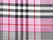 Viskose Stoff Blusenstoff kariert, rosa schwarz weiss