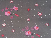 Baumwollstoff Katzen Fische, rosa mittelgrau