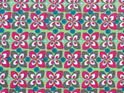 Baumwolle kleines Blumenmuster, hellgr�n