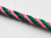 Kordel 5 mm, rosa/grasgr�n