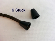 6 Kordelstopper/Endst�cke, schwarz