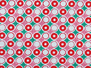 RESTST�CK 79 cm Tante Ema - Kreise & Diamanten, rot/mint