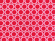 Baumwollstoff rosa Kringel Punkte, rot