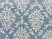 RESTST�CK 82 CM Leichter Jeansstoff wei�e Ornamente - hellblau