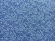 RESTST�CK 104 cm Leichter Jeansstoff Rosen, jeansblau