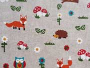 Leinenlook Fuchs, Igel & Freunde, natur