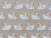 Leinenlook Schw�ne,weiss auf natur