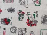 Leinenlook Weihnachtsmotive & Merry Christmas,natur