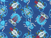 Baumwollstoff K�fer, hellblau mittelblau