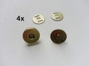 4 Magnetkn�pfe rund 13 mm  f�r Taschen, matt gold