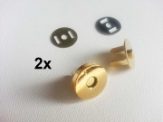 2 Magnetkn�pfe rund 18mm f�r Taschen, goldfarben gl�nzend