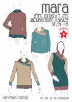 Schnittmuster Shirt mit Wickelkragen Mara Farbenmix