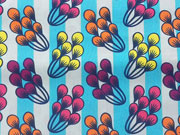 RESTST�CK 88 cm Baumwollstoff Streifen Blumen Hamburger Liebe, t�rkis