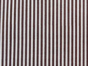 Baumwollstoff Mini Streifen - braun/wei�