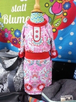 RESTST�CK 70 cm Jersey Digitaldruck Blumen Flora, t�rkis pink