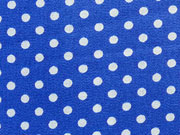 beschichtete Baumwolle Punkte 2mm, wei� royalblau