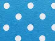 Jersey Punkte 0,8 cm - weiss auf himmelblau
