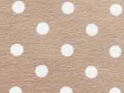 Jersey Punkte 0,8 cm - weiss auf beige