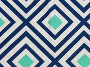 Robert Kaufman Canvas Geo Pop Lagoon, Quatdrate blau