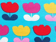 RESTST�CK 47 cm Lillestoff Bio-Jersey Retro flower dream