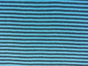 Ringelb�ndchen, Feinripp - t�rkis/schwarz