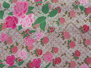 Baumwolle Rosen & Ranken, pink beige