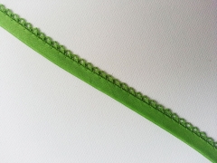 Schr�gband H�kelkante, 14 mm, hellgr�n