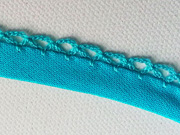 Schr�gband H�kelkante, 14 mm, t�rkis
