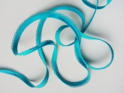 Schr�gband H�kelkante, 14 mm, t�rkis