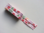 Schr�gband Bl�mchen als 2m-St�ck, rosa-bunt