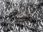 Spitze Lace Fiona Blumen, schwarz