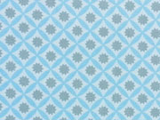 Baumwollstoff Sternchen & Rauten grau wei� hellblau