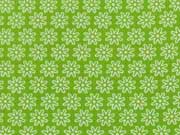 Baumwolle Streubl�mchen, hellgr�n/wei�