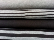 Strickstoff Streifen, schwarz grau