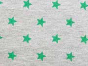 Sweat Sterne 1 cm, gr�n auf grau melange