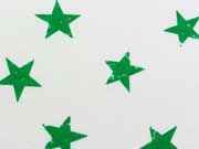 Sweat Sterne 3,5 cm , gr�n auf weiss