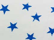 Sweat Sterne 3,5 cm , royalblau auf weiss