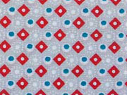 Baumwollstoff Rauten - grau rot
