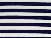 RESTST�CK 91 cm Viskosejersey Streifen 0,8 cm, weiss/navy