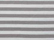 Viskosejersey Streifen 0,8 cm, weiss/grau