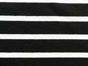 Restst�ck 91cm Viskose Jersey Streifen 1,6cm/0,6cm, schwarz/weiss