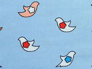 Baumwollstoff Firebirds/V�gel, stahlblau