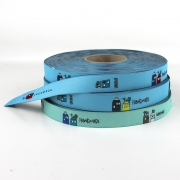 Webband In der Stadt Handmade , lichtblau-rot