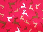 Baumwollstoff Weihnachtshirsche Rentiere, rot