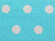 beschichtete Baumwolle Punkte 1,6cm, wei� auf hellt�rkis
