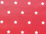 beschichtete Baumwolle Luna, Sterne 1cn wei� auf rot