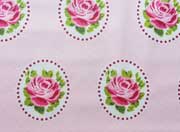 beschichtete Baumwolle Rosen Ornamente, rosa