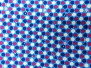 RESTST�CK 42 cm  Jersey bunte Punkte Blaubeerstern Fiona Fee, t�rkis